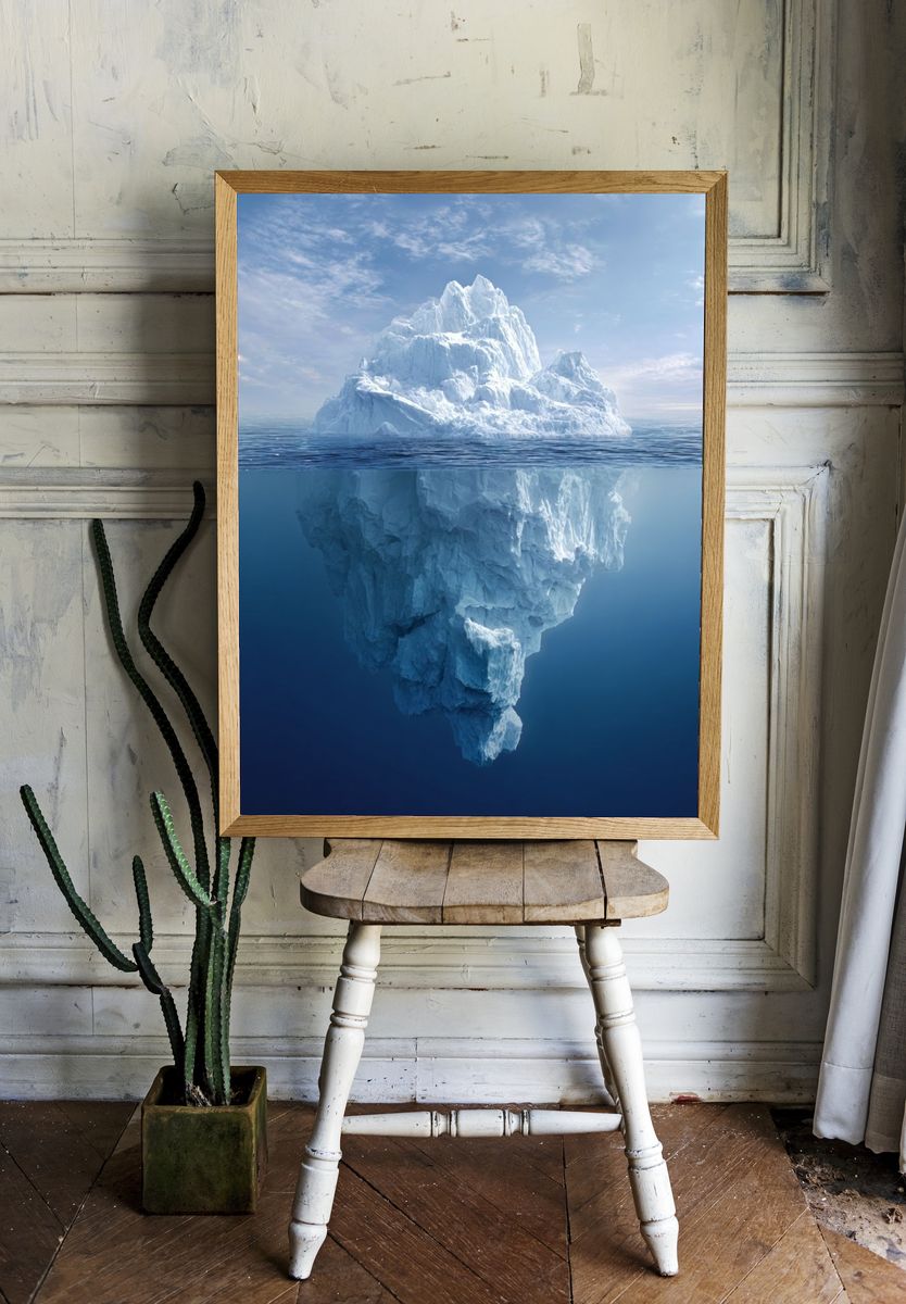Majestic Iceberg Reflection — Nature Print room preview