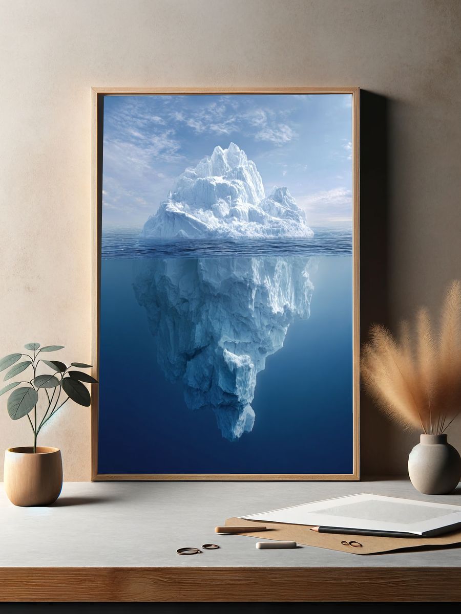 Majestic Iceberg Reflection — Nature Print. — room view 2