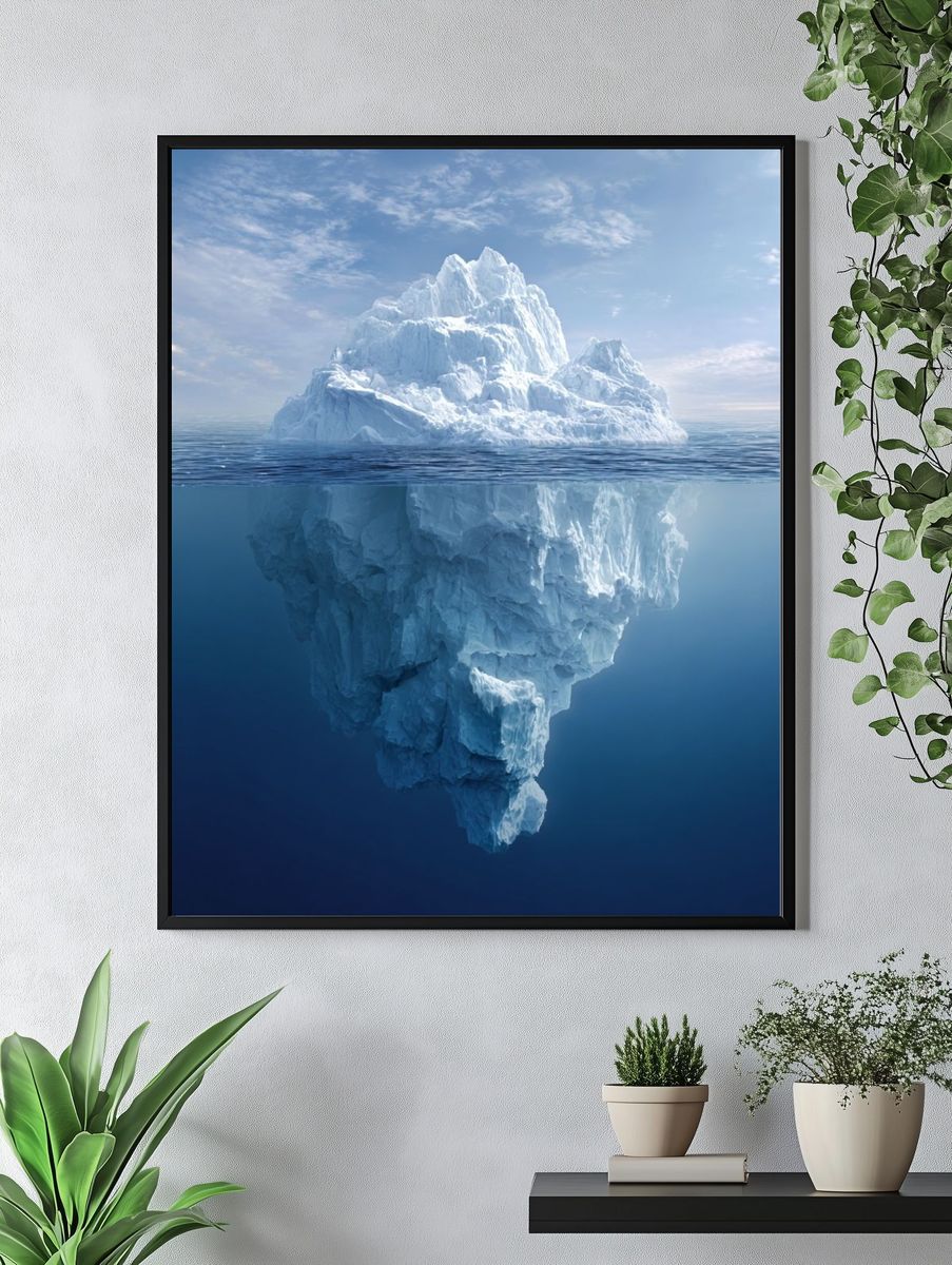 Majestic Iceberg Reflection — Nature Print. — room view 4