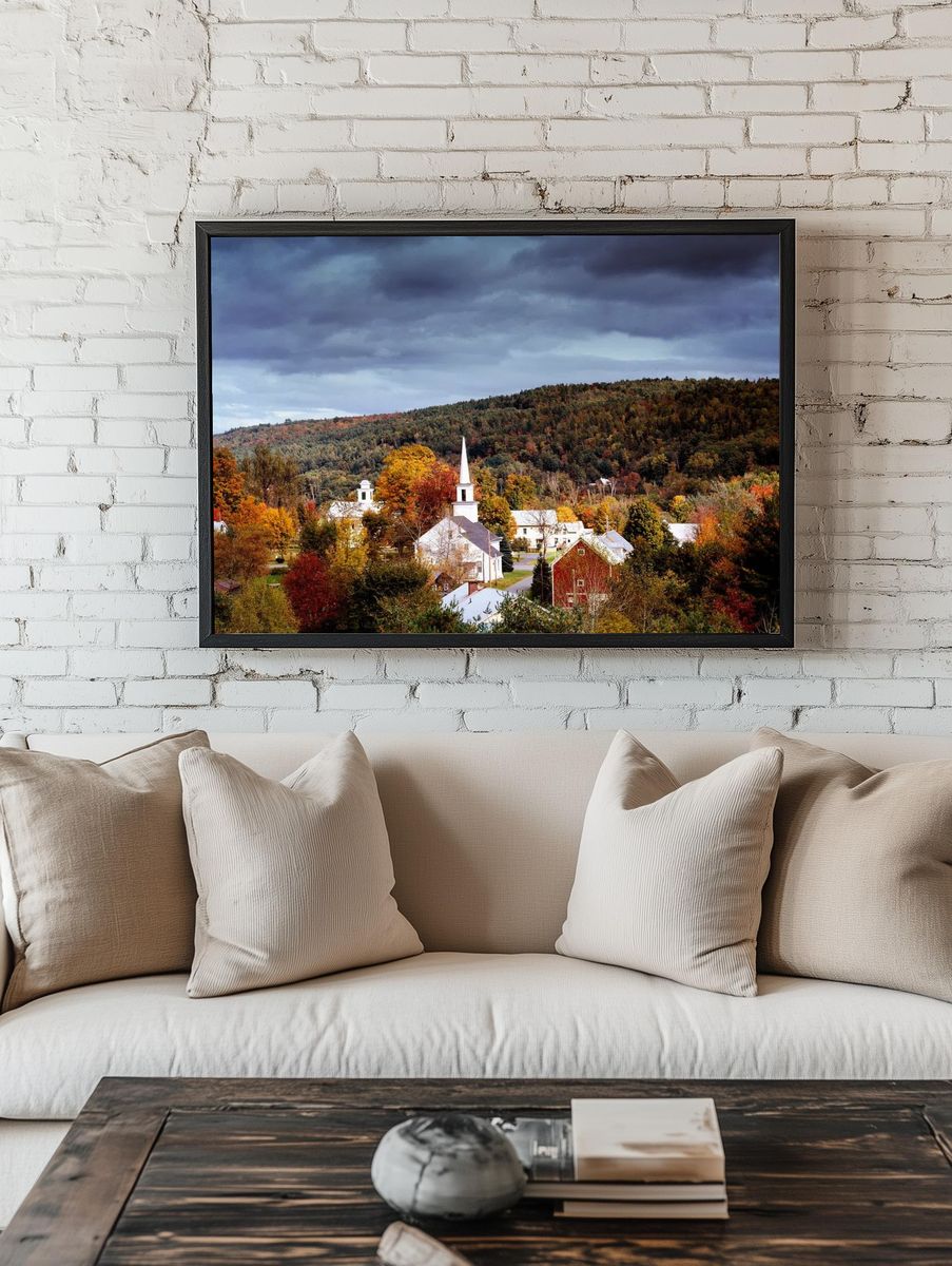 Autumn Village Landscape Poster room preview