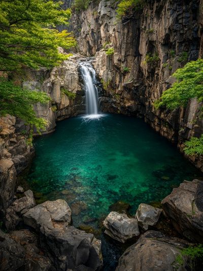 Tropical Waterfall Gorge Print.