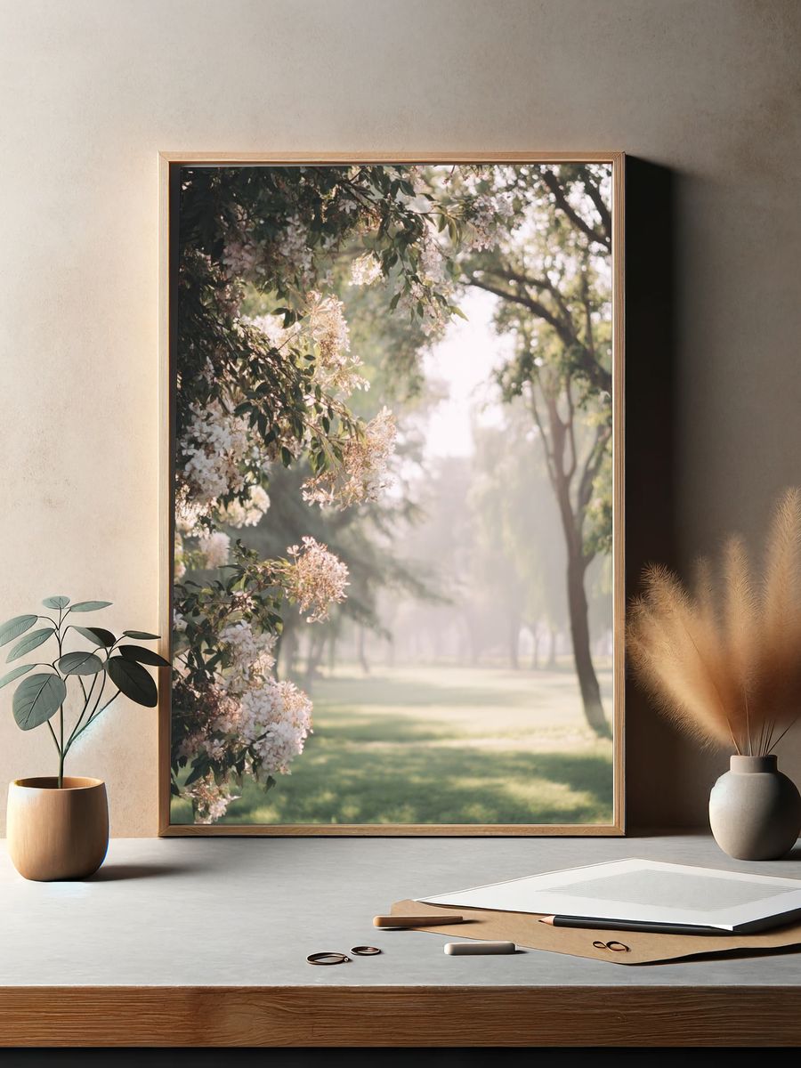 Blossoming Park Morning Poster. — room view 2