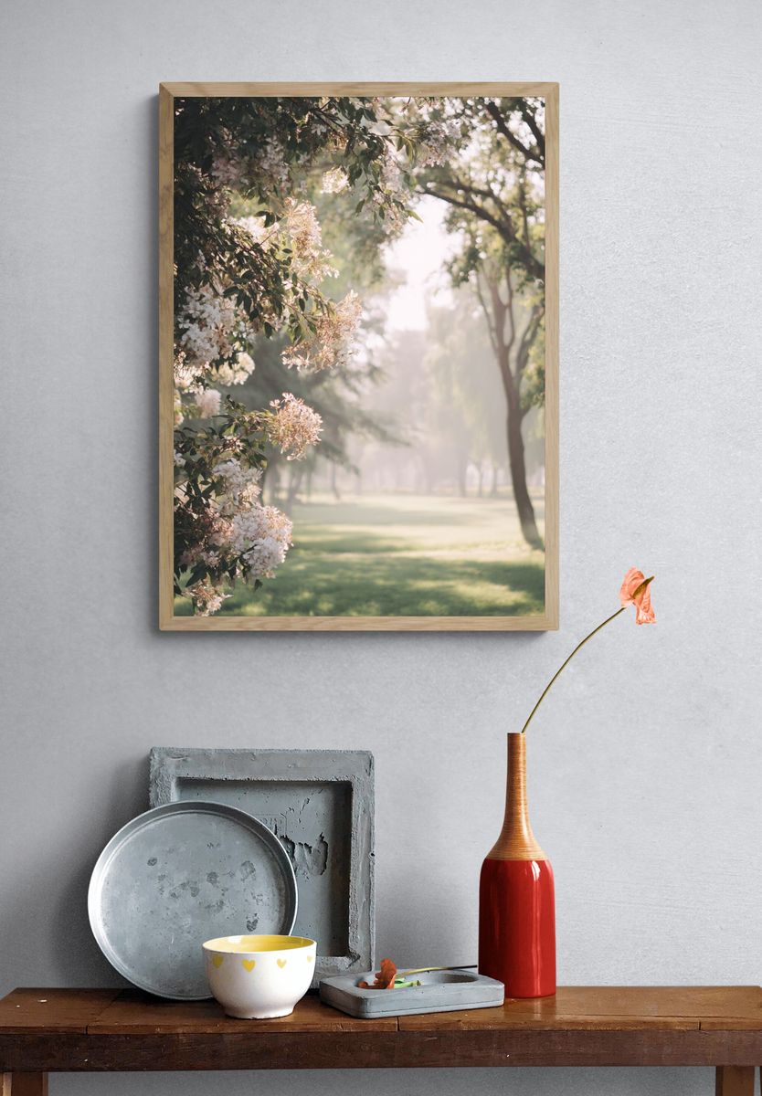 Blossoming Park Morning Poster. — room view 3