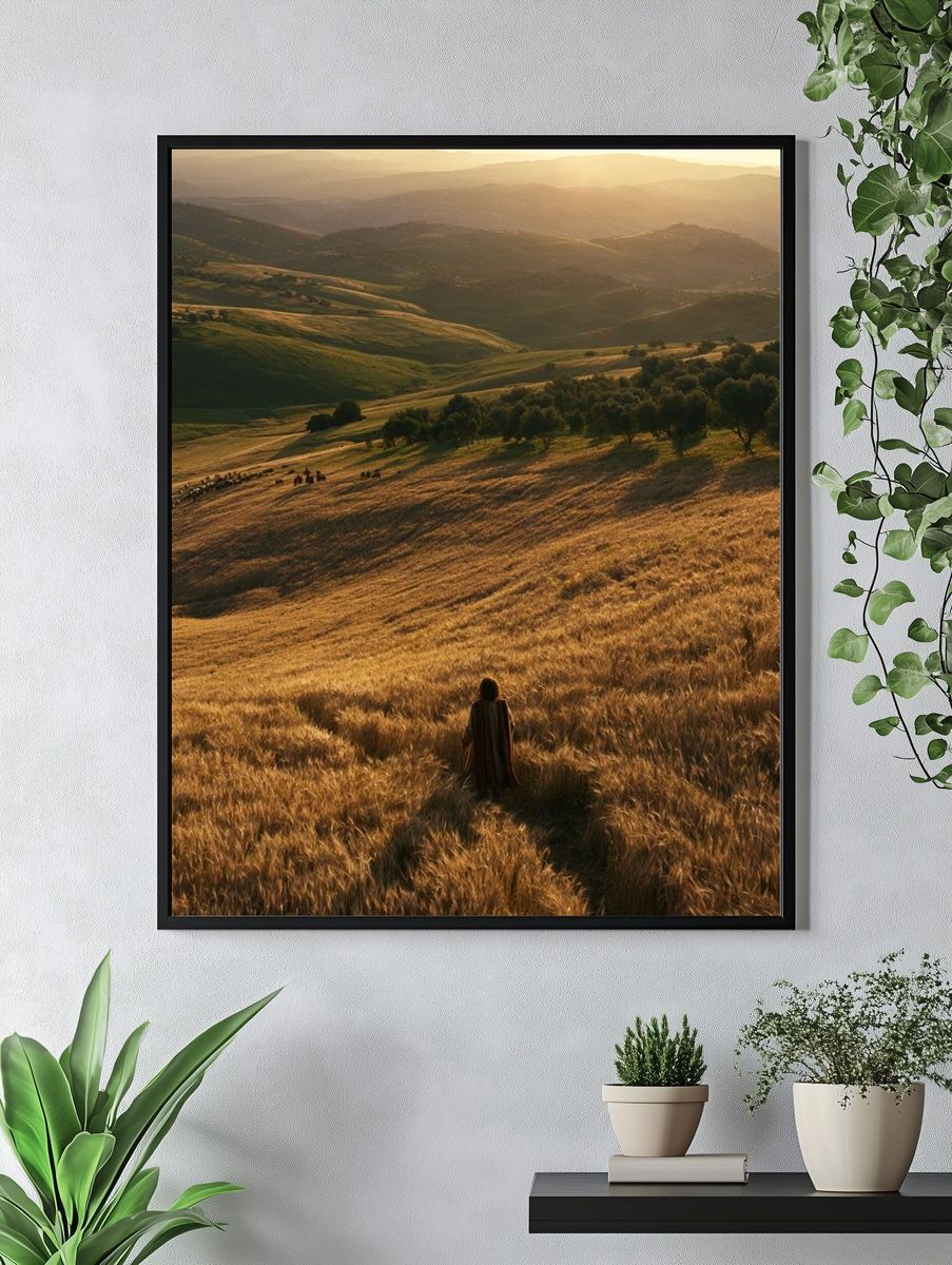 Golden Hills Landscape Poster. — room view 4