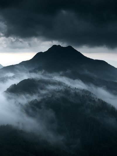 Misty Mountain Storm Poster. poster
