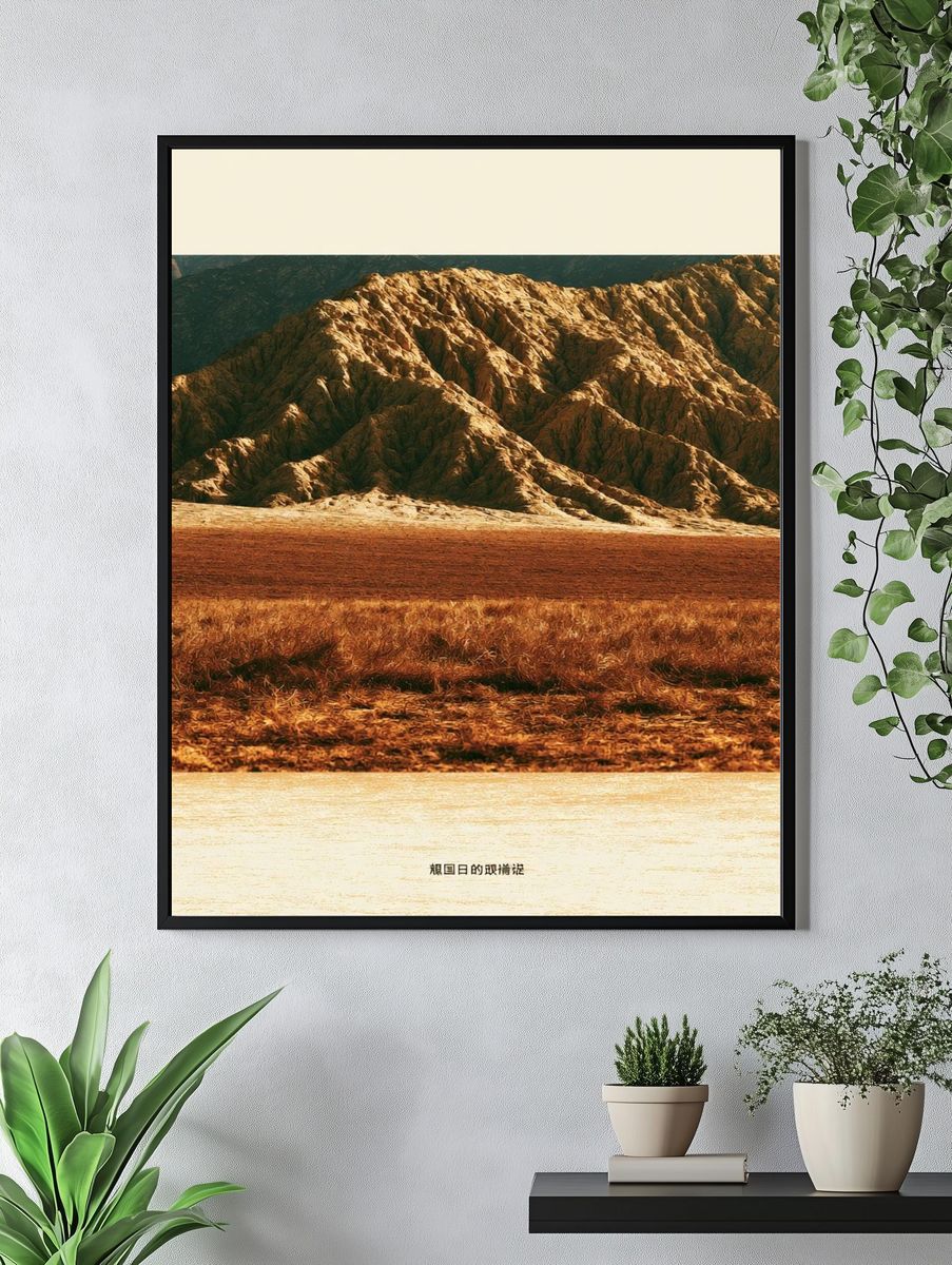 Desert Mountain Landscape Print. — room view 4