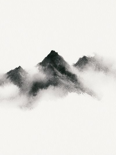 Ink Mountain Mist Print. poster