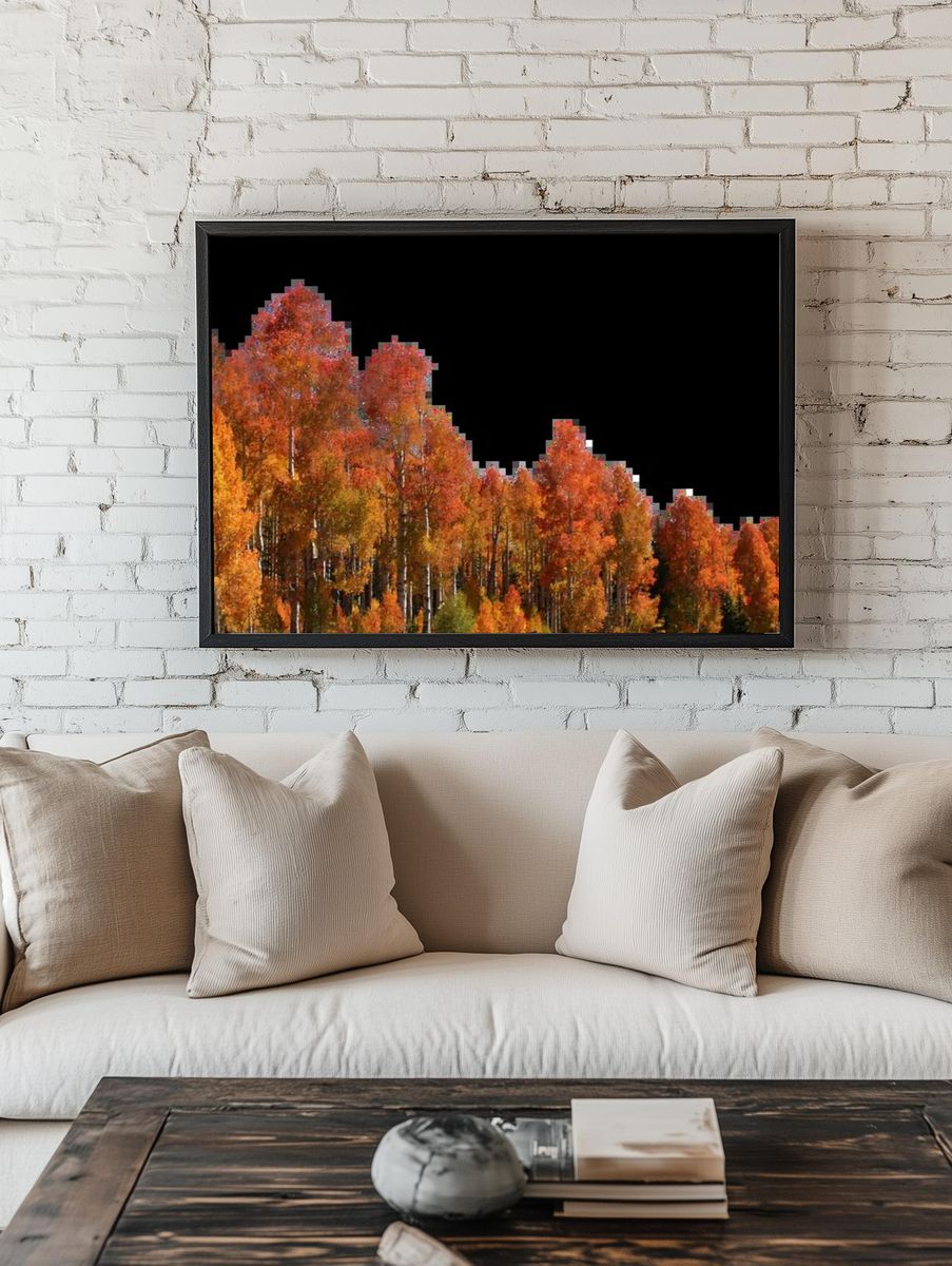 Starry Mountain Night Sky Poster. — room view 1