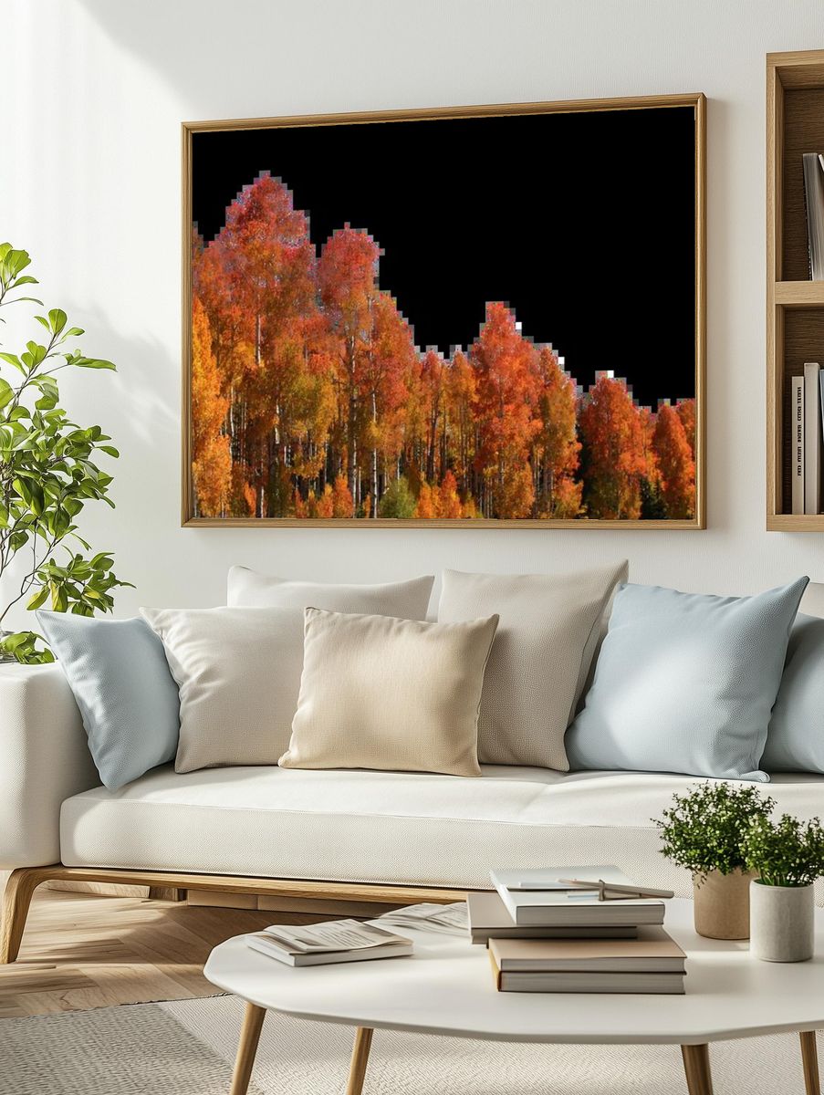 Starry Mountain Night Sky Poster. — room view 2