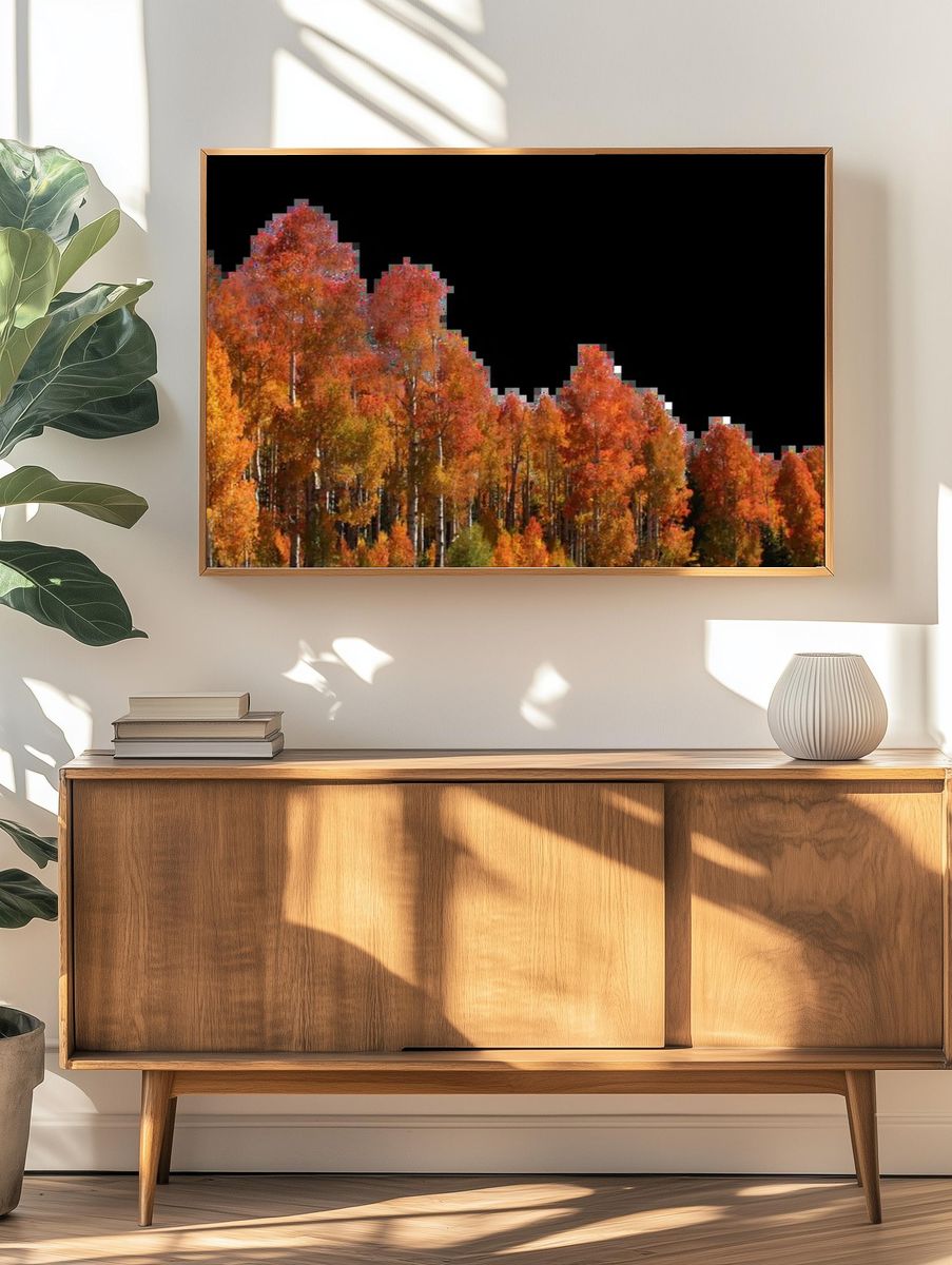 Starry Mountain Night Sky Poster. — room view 3