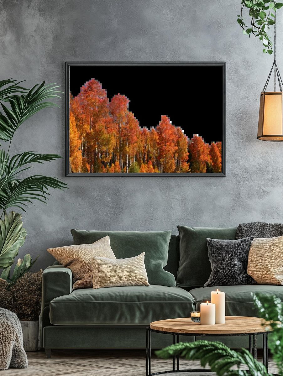 Starry Mountain Night Sky Poster. — room view 4