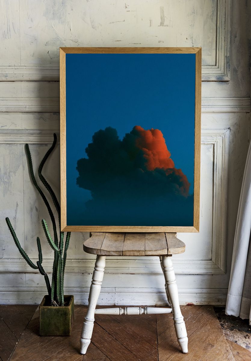 Sunlit Cloudscape Photography Poster. — room view 1