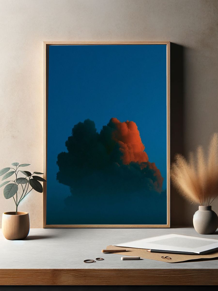 Sunlit Cloudscape Photography Poster. — room view 2