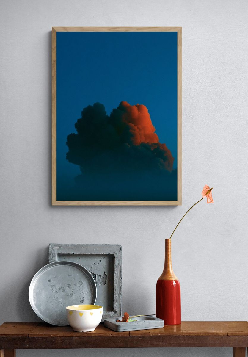 Sunlit Cloudscape Photography Poster. — room view 3
