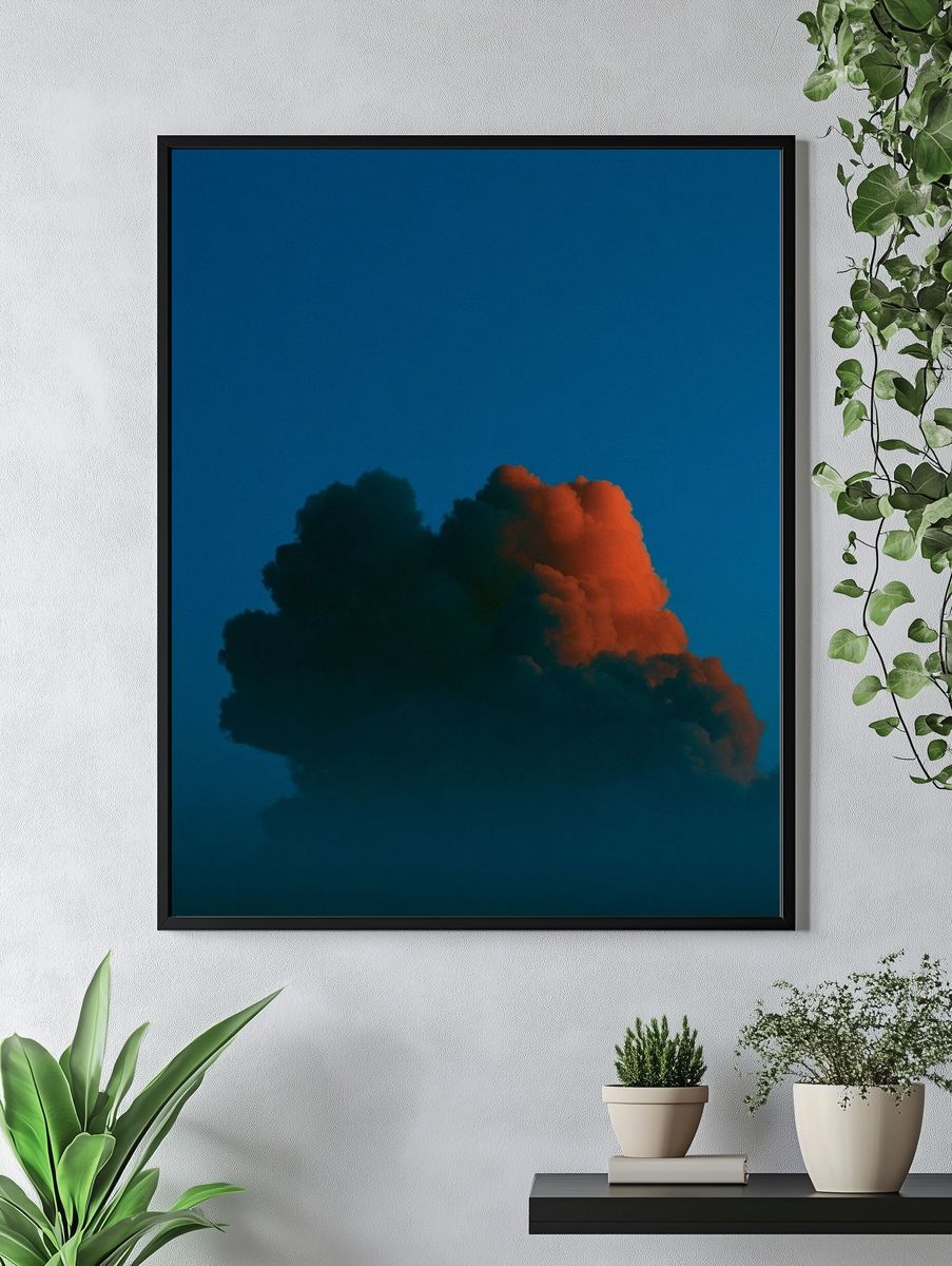 Sunlit Cloudscape Photography Poster. — room view 4