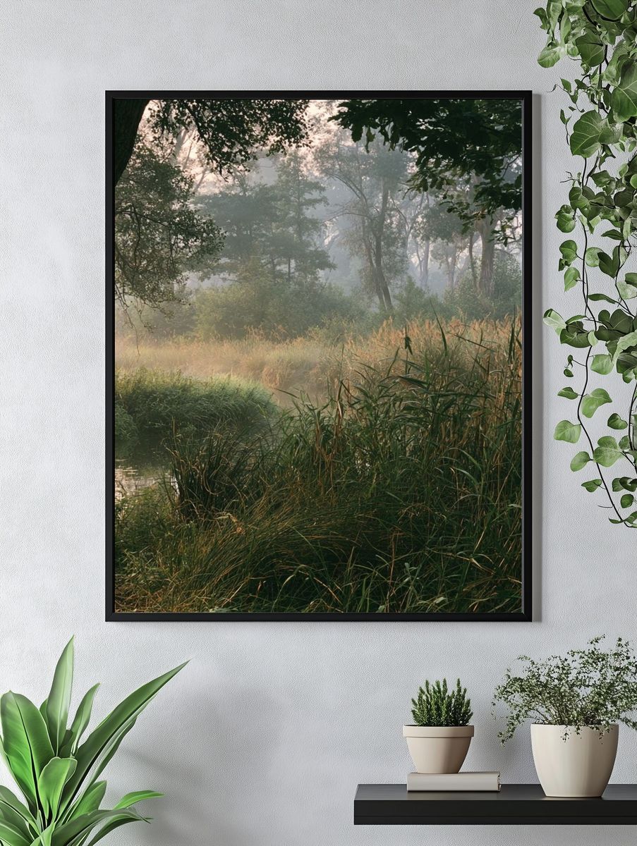 Misty Forest Meadow Poster. — room view 4