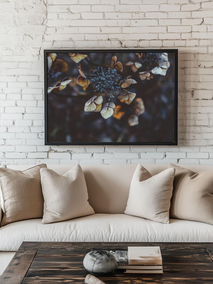 Frosted Hydrangea Leaves — Nature Print. room preview