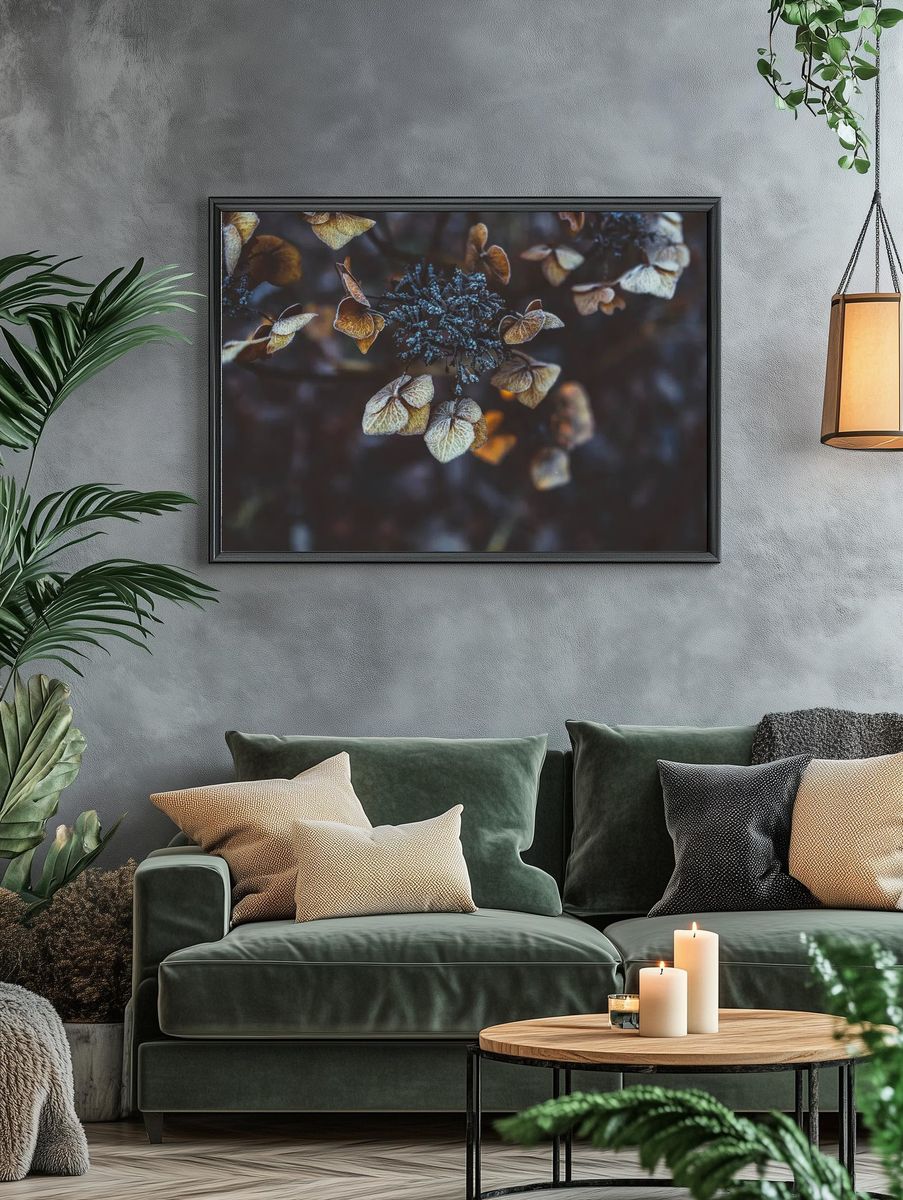 Frosted Hydrangea Leaves — Nature Print. — room view 4
