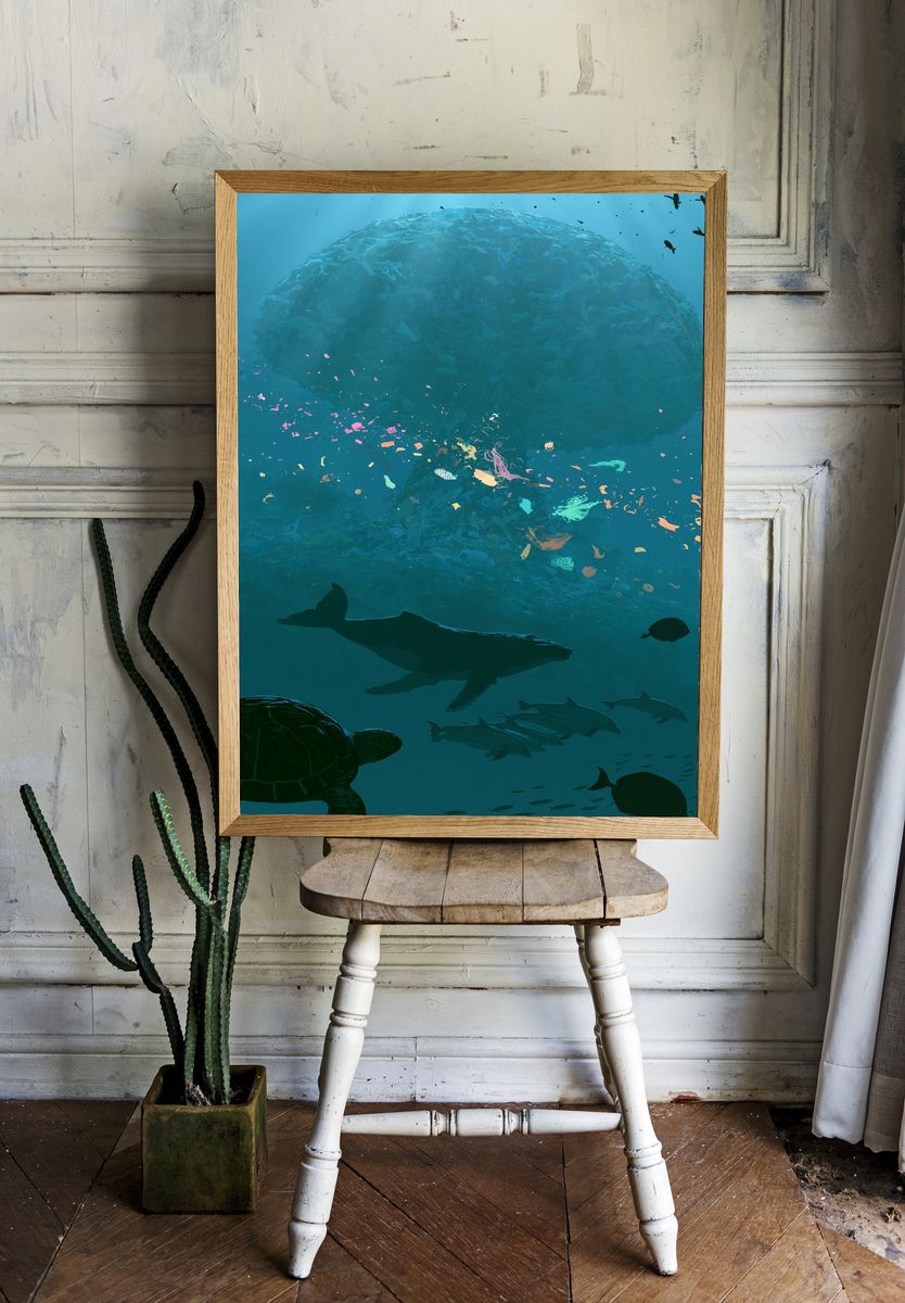 Underwater Marine Life Poster. room preview