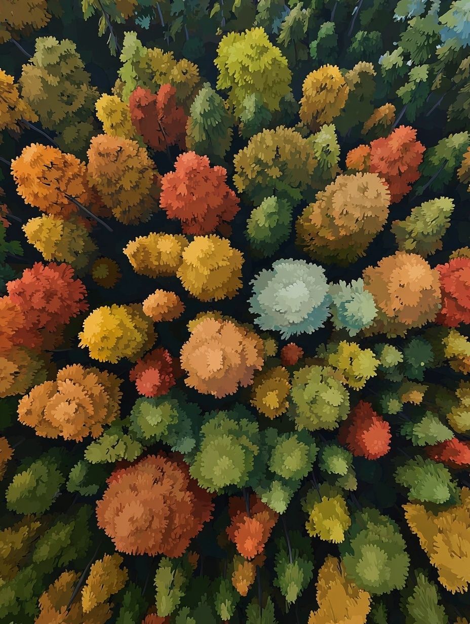 Autumn Forest Canopy Illustration Poster. poster — nature art