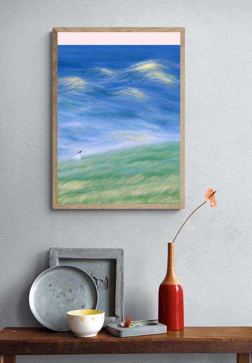 Dreamy Seascape Illustration Poster. — room view 3