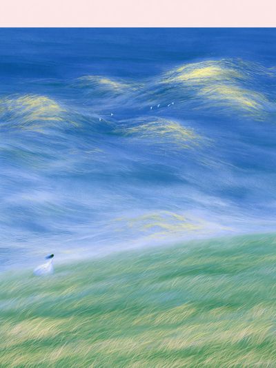 Dreamy Seascape Illustration Poster.