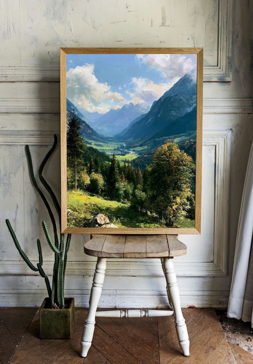 Alpine Valley Landscape Print. — room view 1