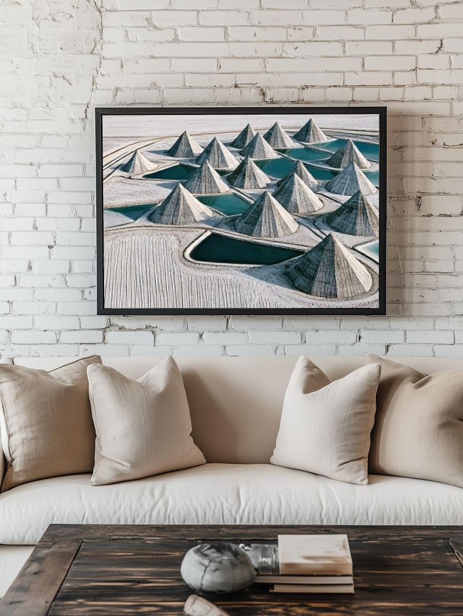Salt Pyramids Landscape Print. — room view 1
