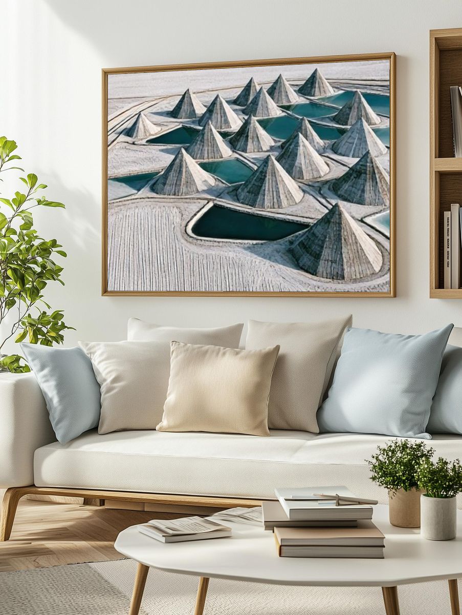 Salt Pyramids Landscape Print. — room view 2