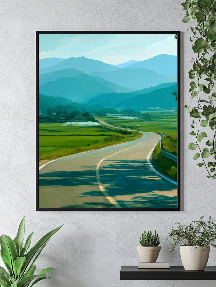 Mountain Road Landscape Poster. — room view 4