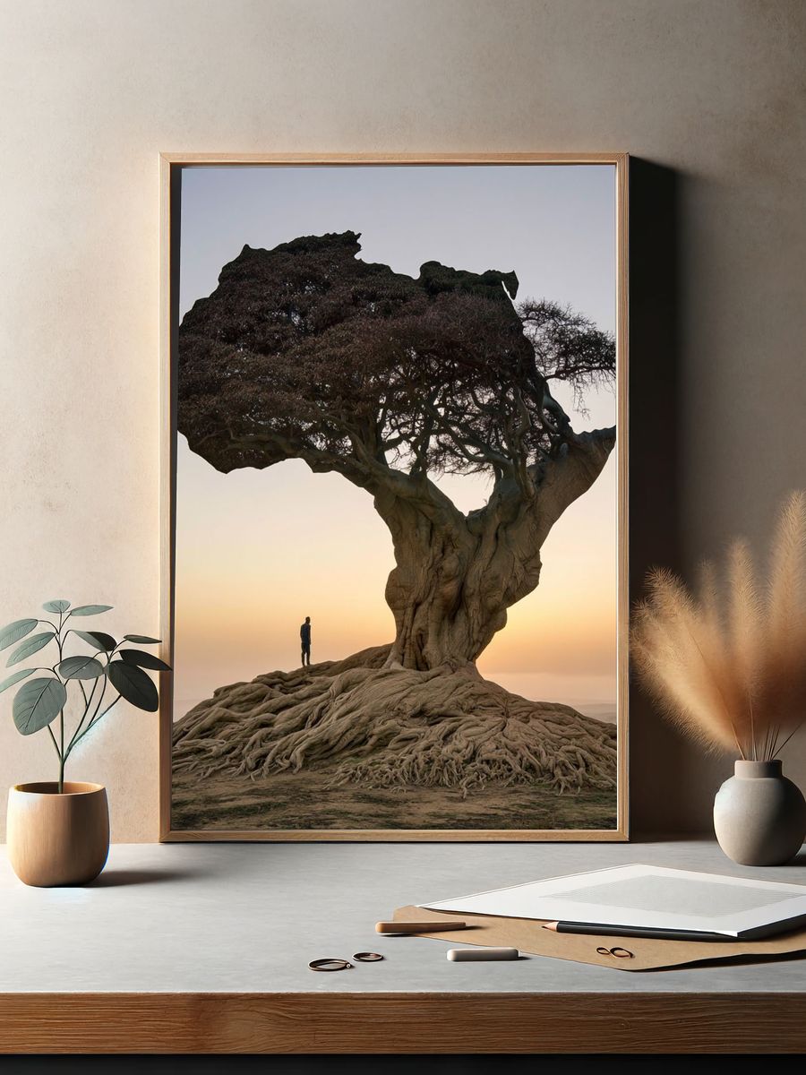 Solitary Tree at Sunset Poster. — room view 2