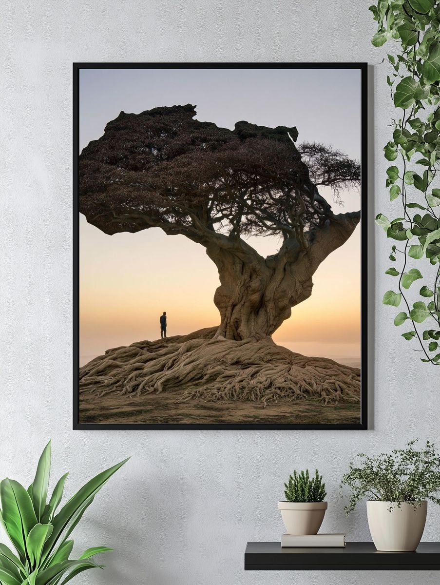 Solitary Tree at Sunset Poster. — room view 4