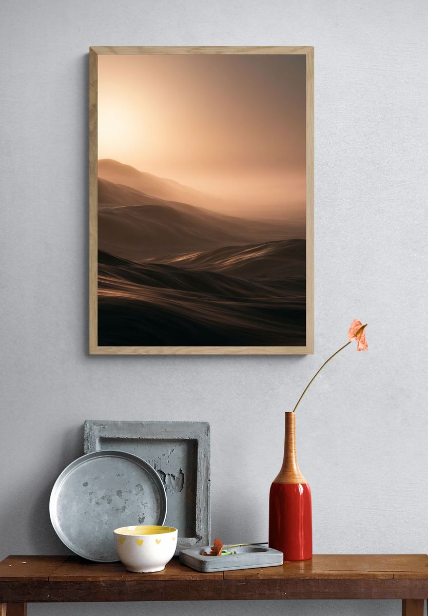 Desert Dunes at Dawn Print. — room view 3