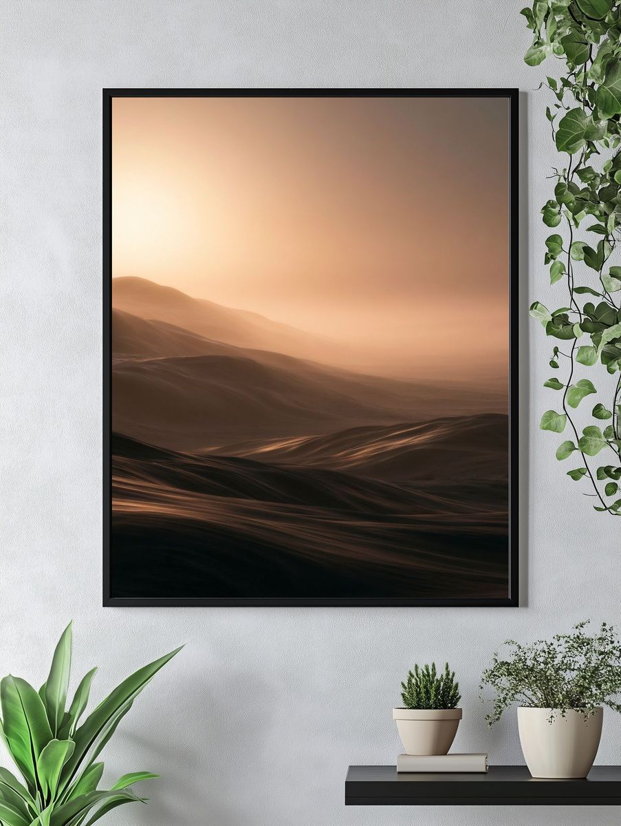 Desert Dunes at Dawn Print. — room view 4