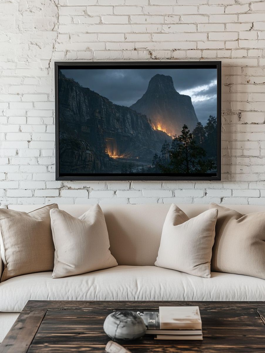 Volcanic Mountain Landscape Poster. room preview