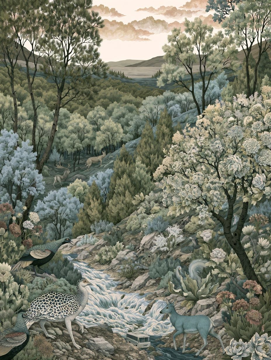 Enchanted Woodland Landscape Print. poster — nature art