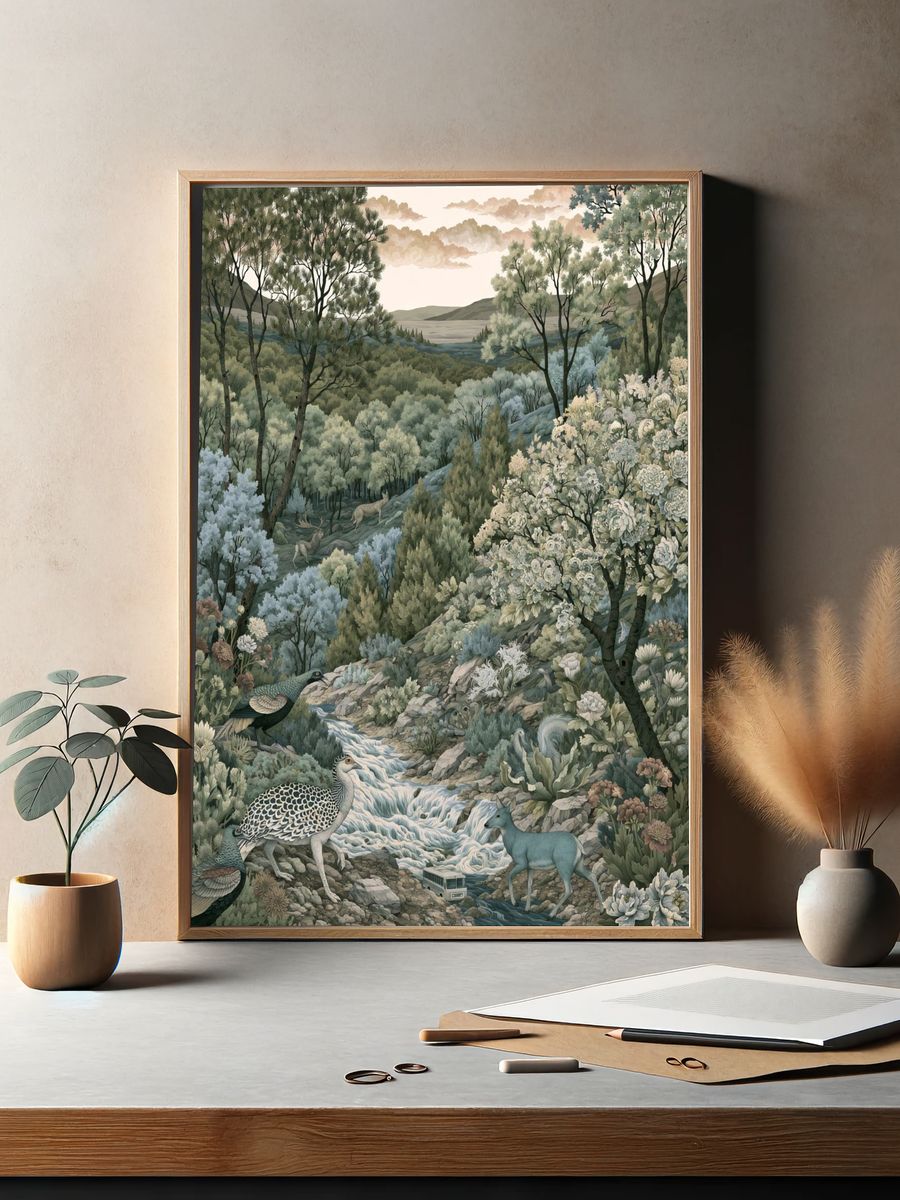 Enchanted Woodland Landscape Print. — room view 2