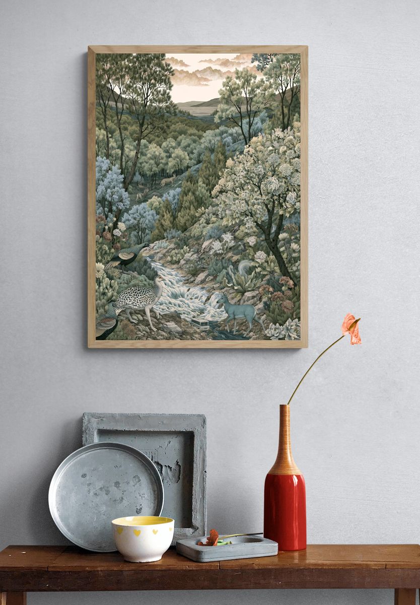 Enchanted Woodland Landscape Print. — room view 3