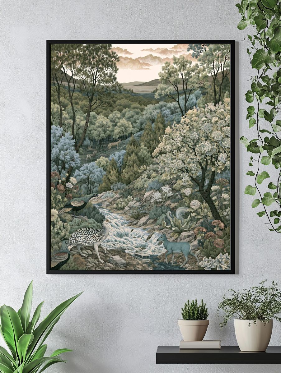 Enchanted Woodland Landscape Print. — room view 4