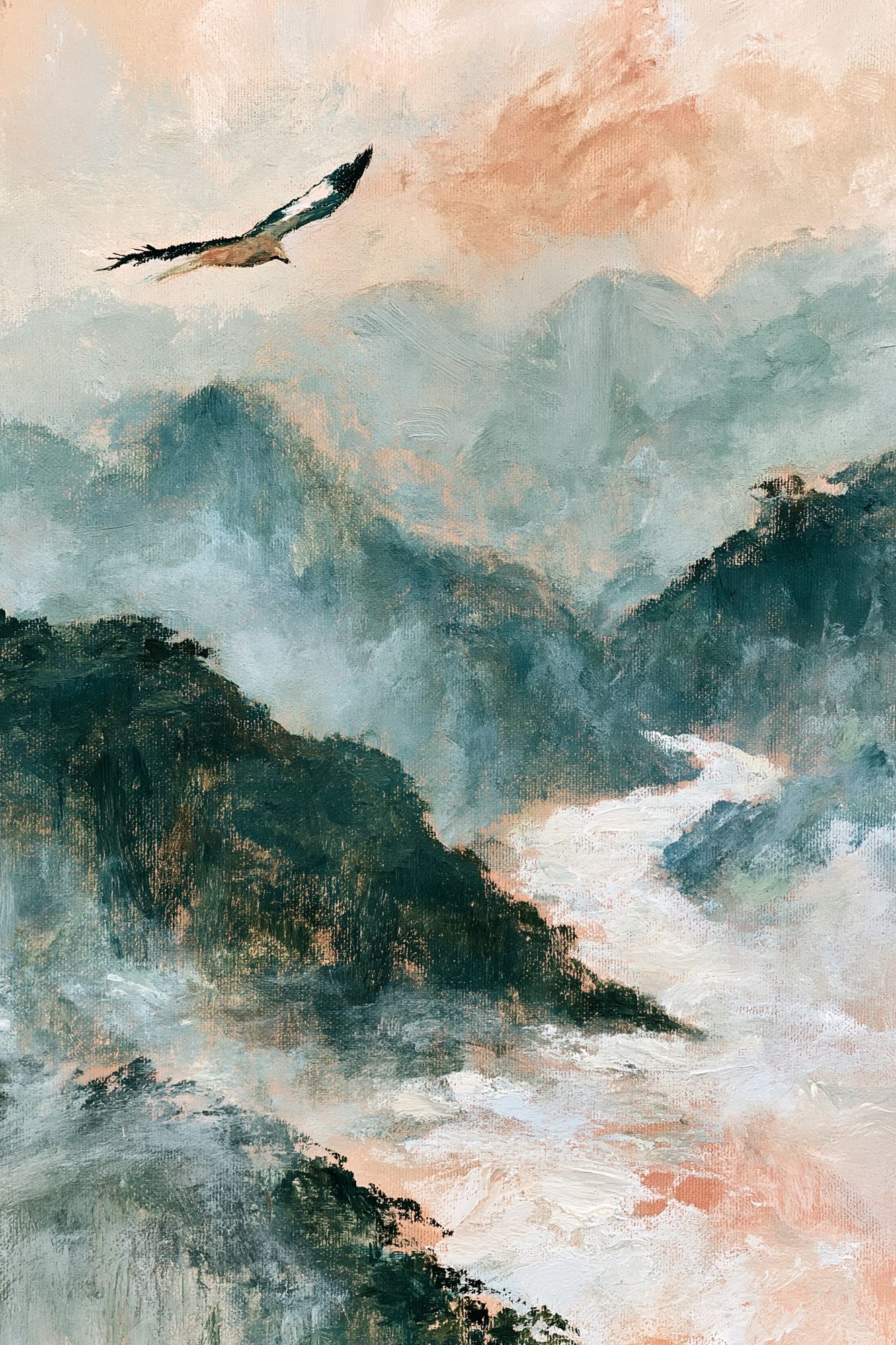 Misty Mountain Eagle Fine-Art Print. poster detail
