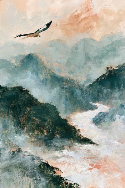 Misty Mountain Eagle Fine-Art Print.