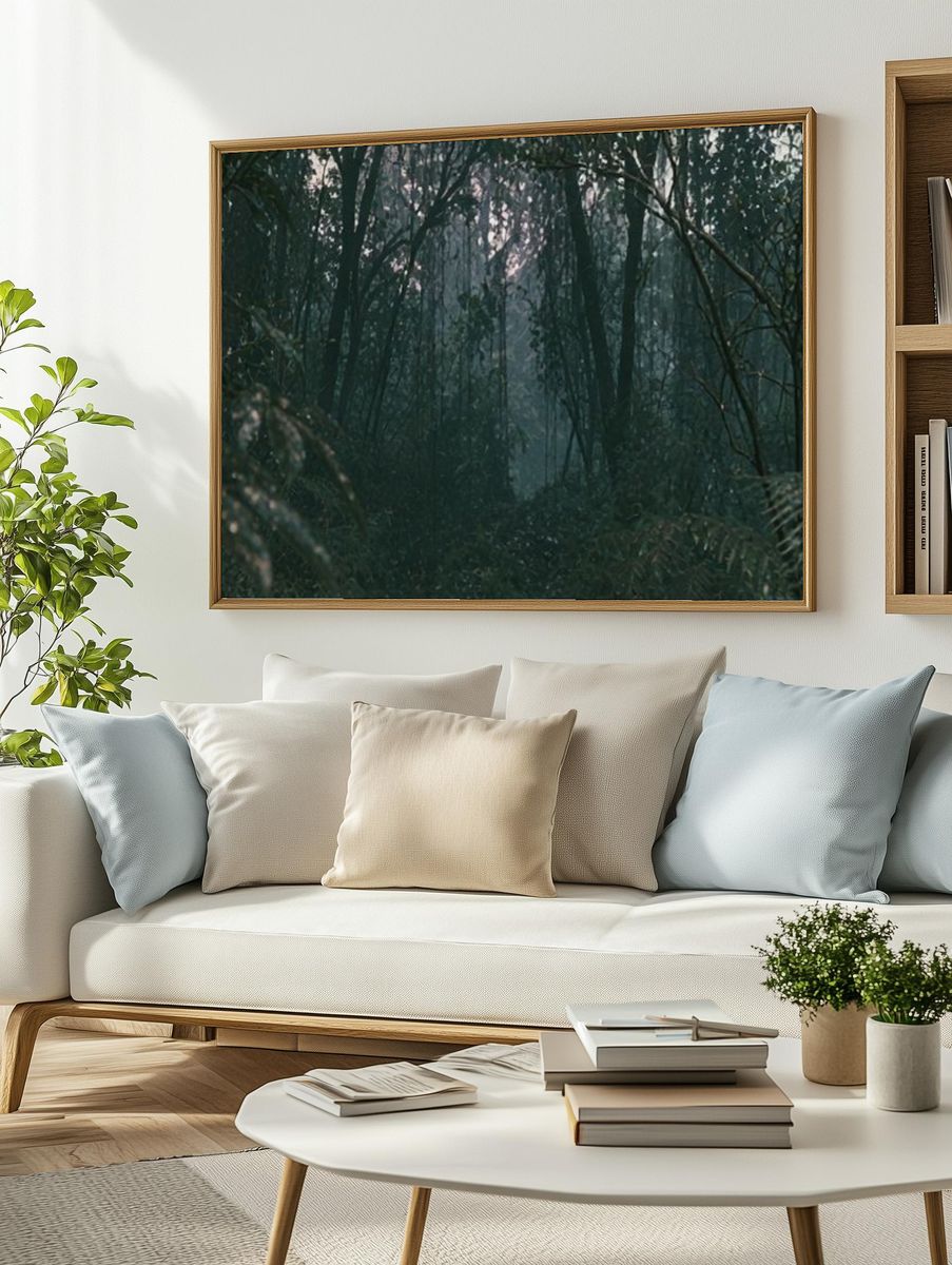 Misty Forest Canopy Poster. — room view 2