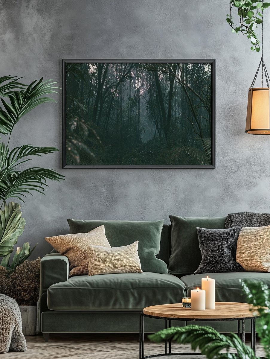Misty Forest Canopy Poster. — room view 4
