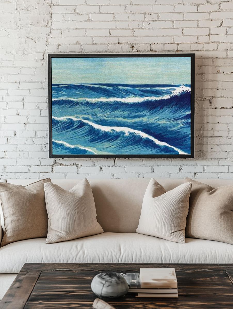 Ocean waves (1878-1940) vintage Japanese room preview
