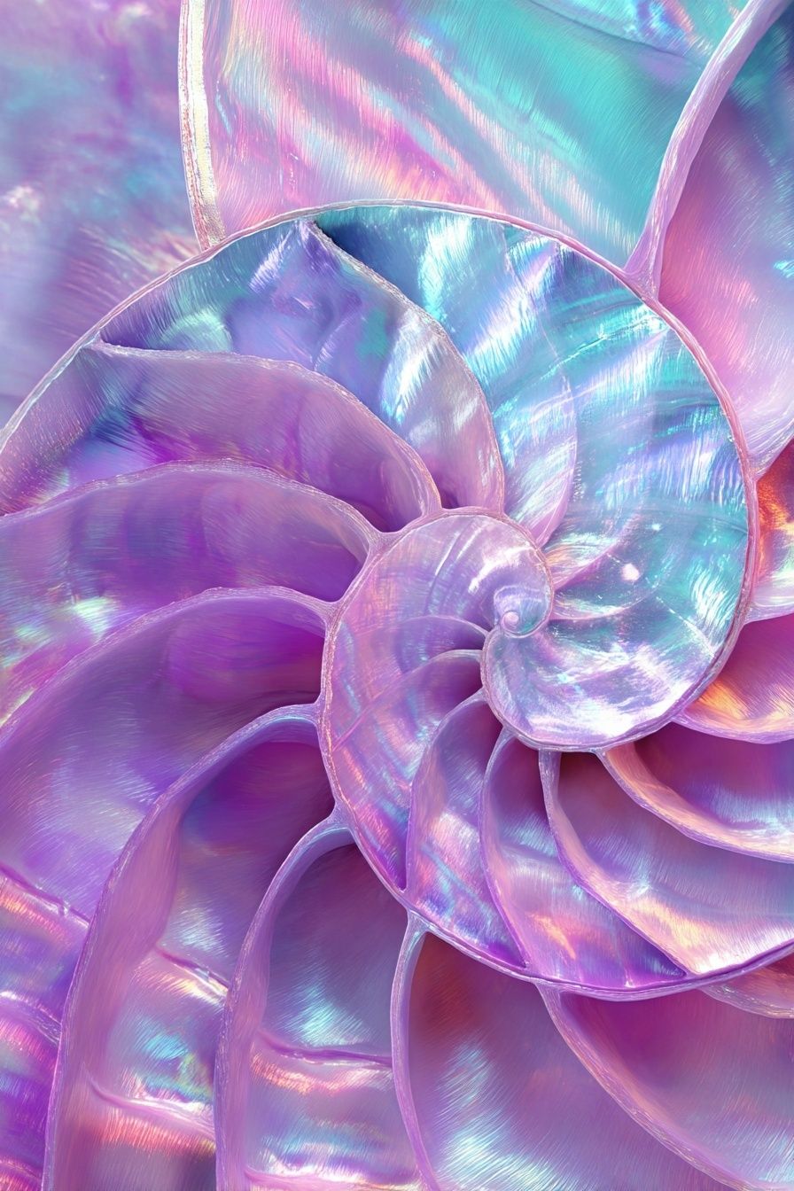 Iridescent Nautilus Shell — Nature Print. poster detail