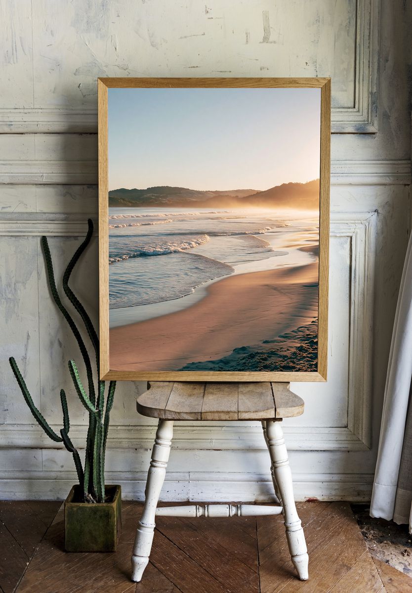 Golden Tropical Beach Sunrise Poster. room preview