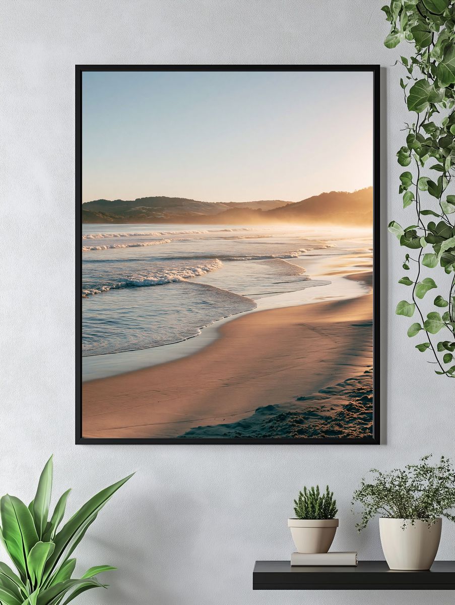 Golden Tropical Beach Sunrise Poster. — room view 4