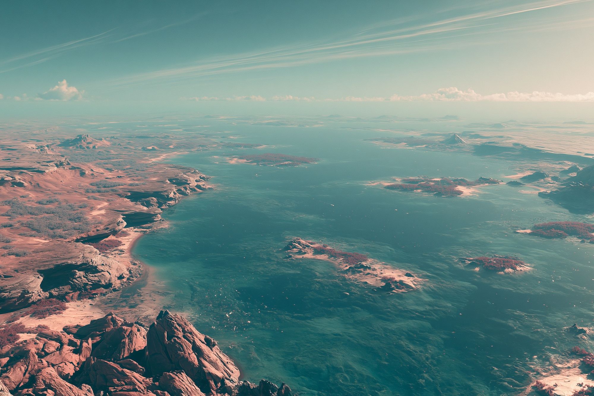 Dreamy Coastal Landscape Print. poster detail