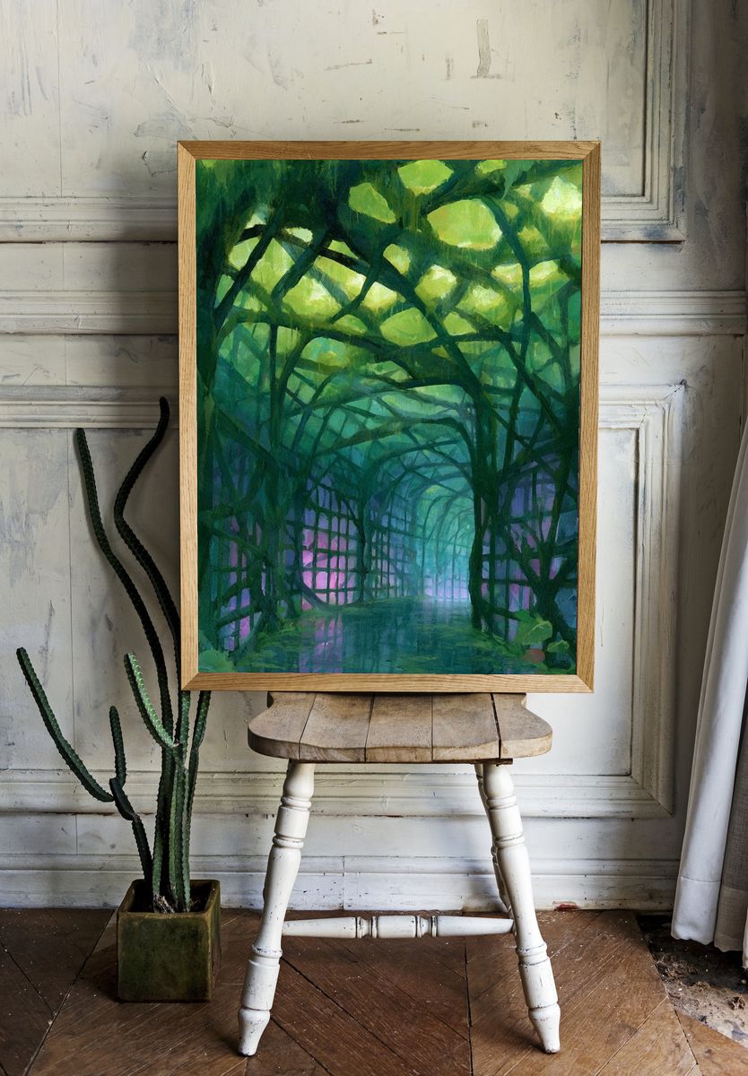 Enchanted Green Canopy Poster. room preview