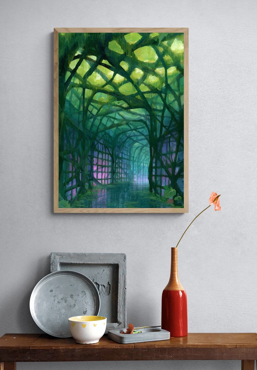 Enchanted Green Canopy Poster. — room view 3